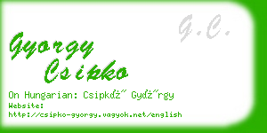 gyorgy csipko business card